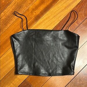 Garage Black Fitted Crop Camisole